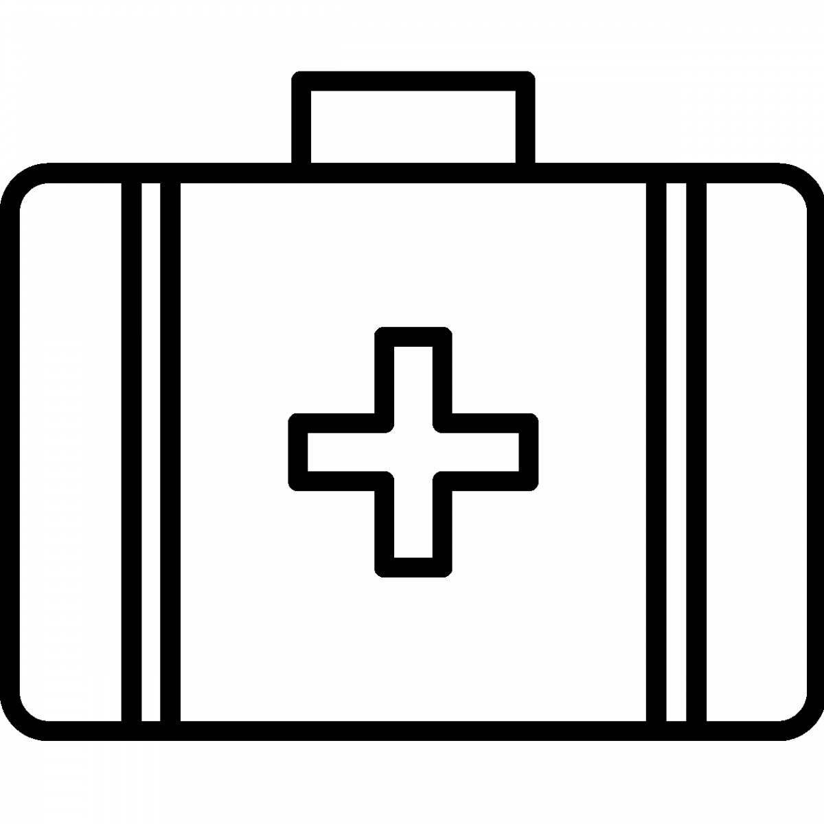 Medical cross coloring page