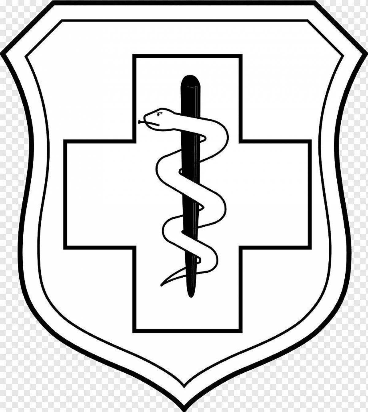 Dynamic medical cross coloring page