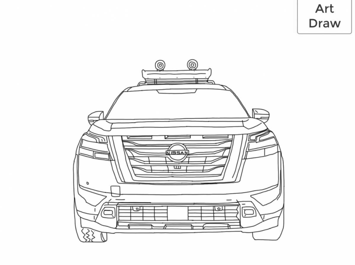 Colorful nissan pathfinder coloring page