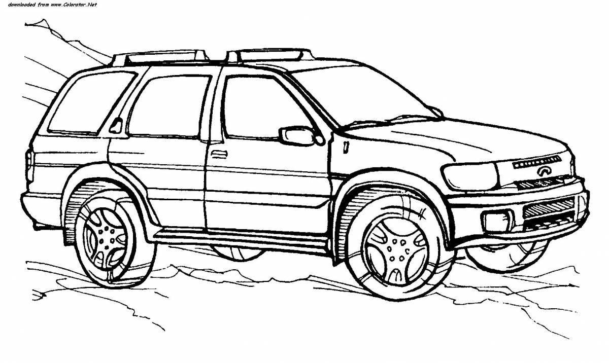 Playful nissan pathfinder coloring page