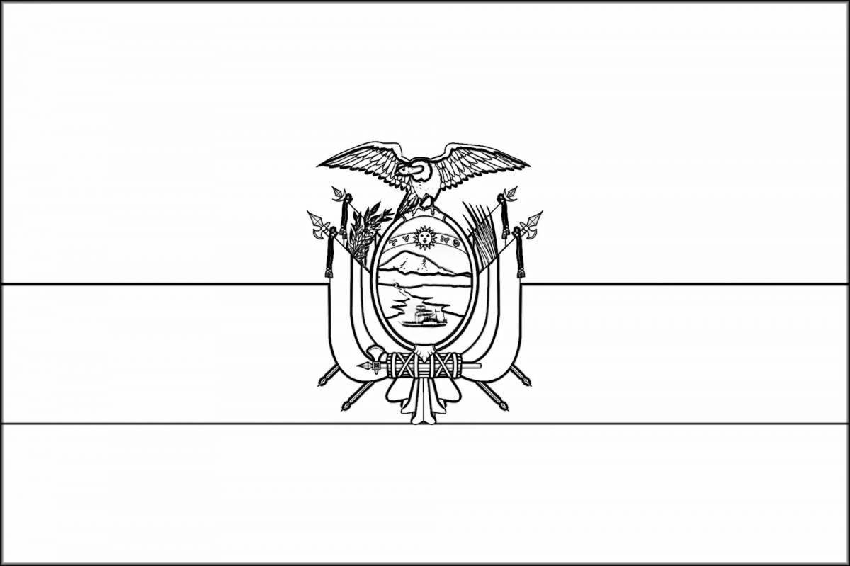 Fascinating ecuadorian flag coloring page