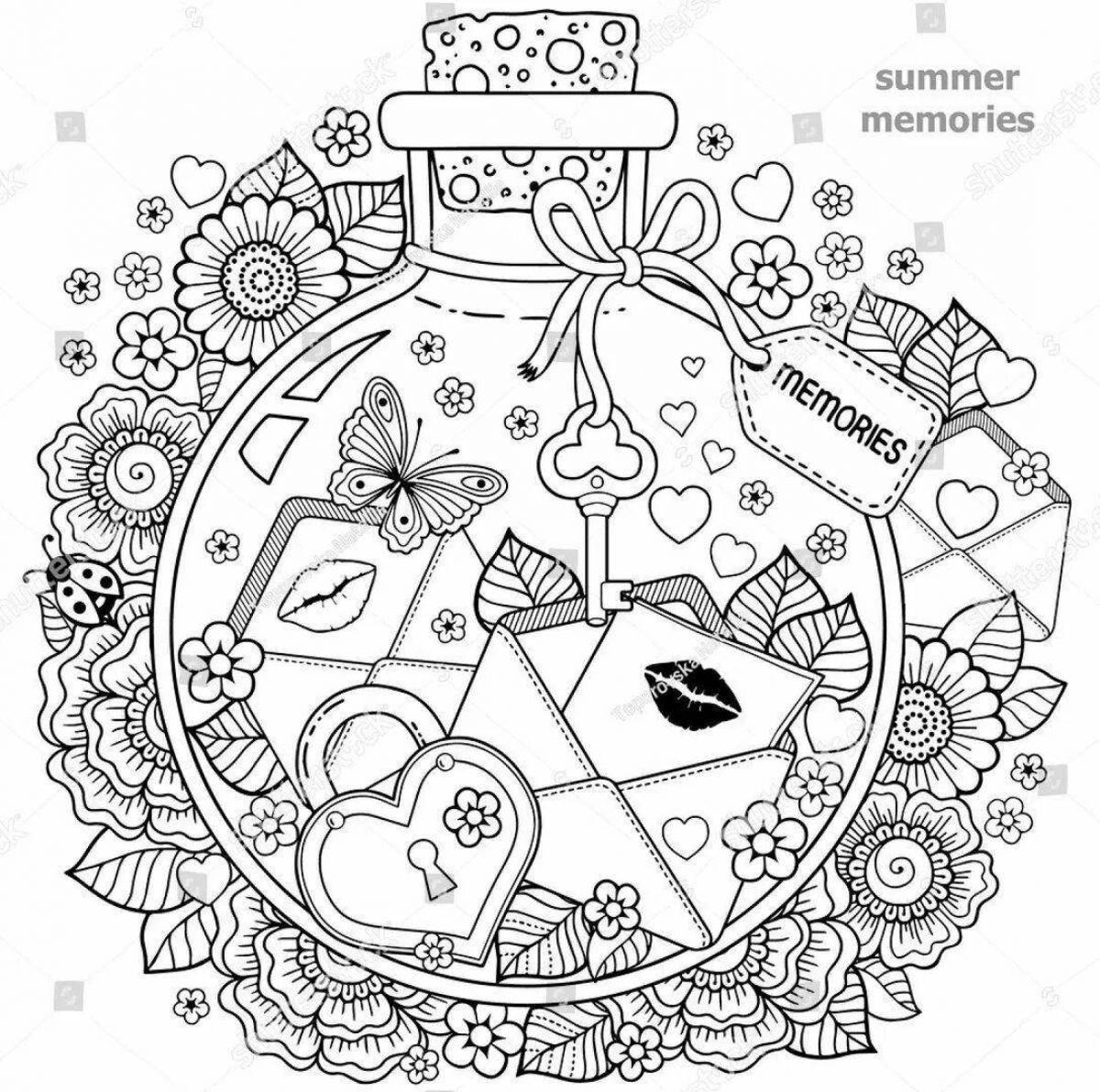 Coloring book funny antistress viruses