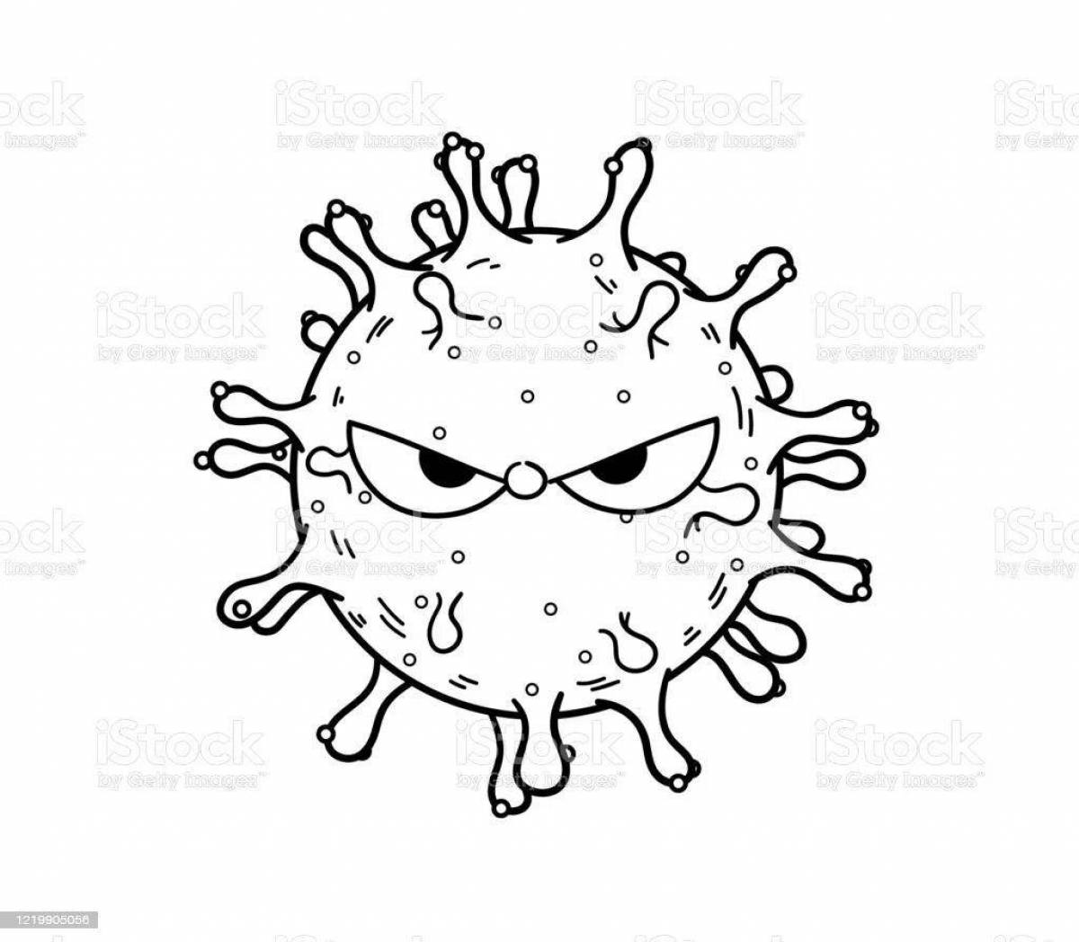 Coloring page fascinating anti-stress viruses