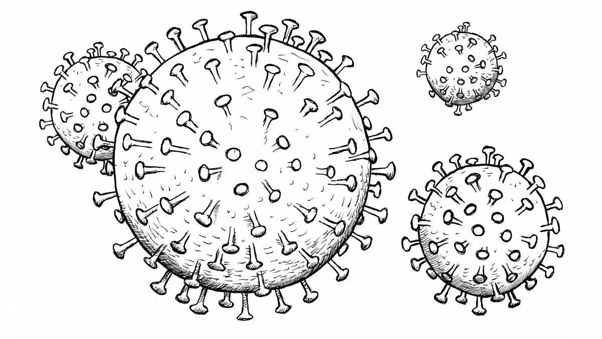 Coloring page hypnotic anti-stress viruses
