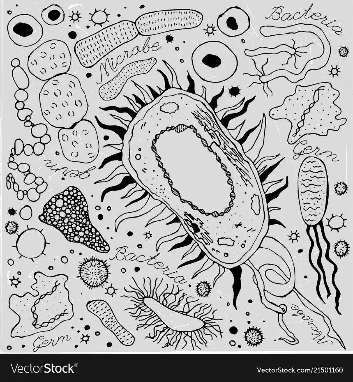 Coloring book sparkling antistress viruses