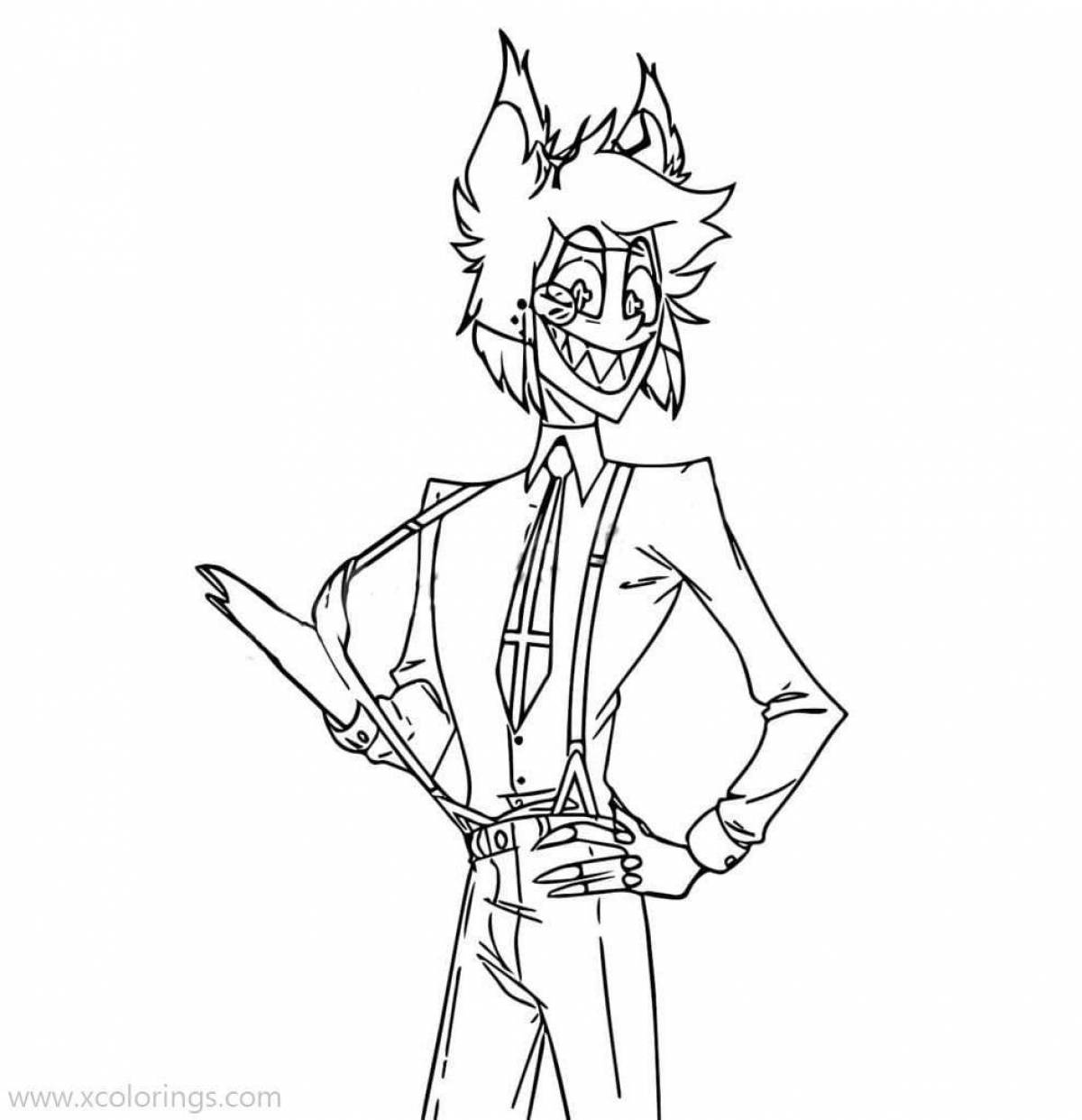 Charming radio demon coloring page