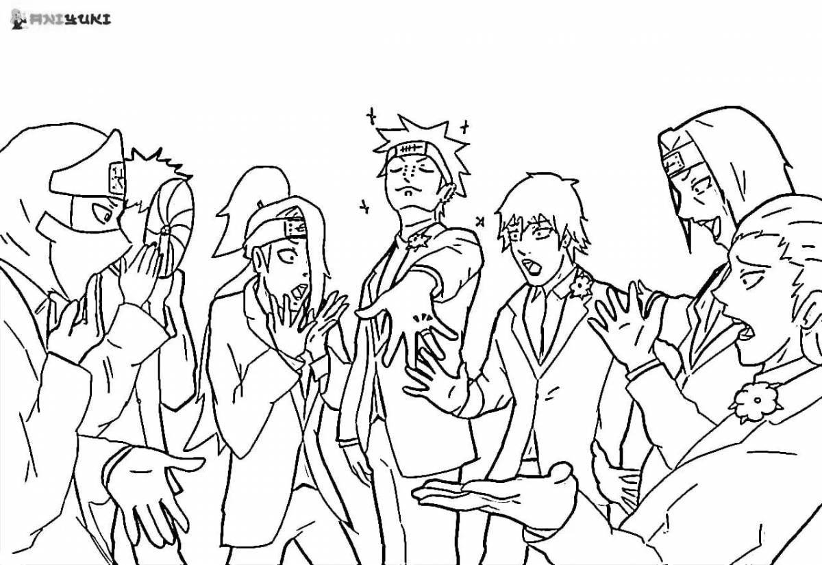 Akatsuki all bright coloring page