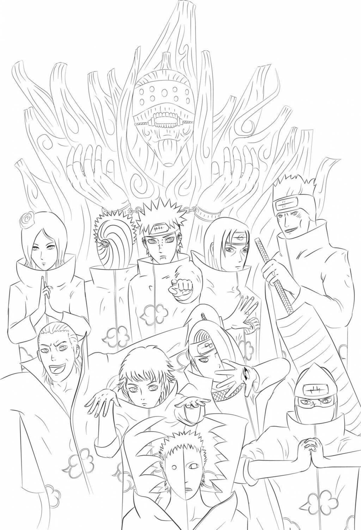 Akatsuki charm all coloring pages