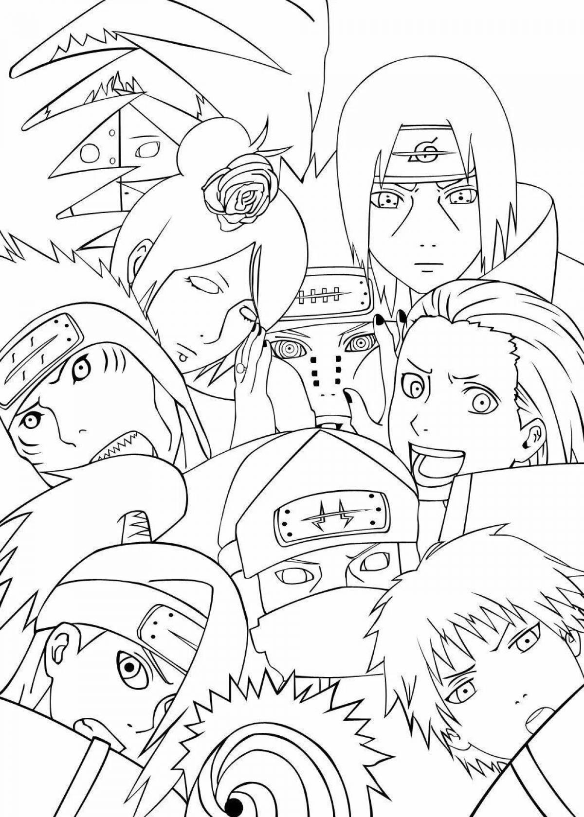 Charming akatsuki all coloring pages