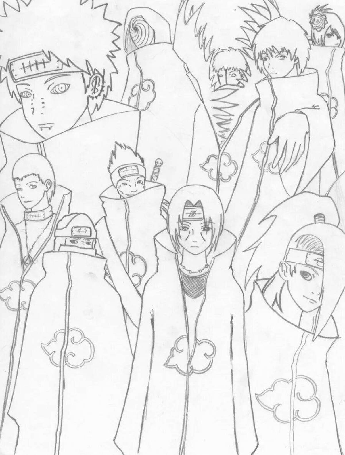 Attractive akatsuki all coloring pages