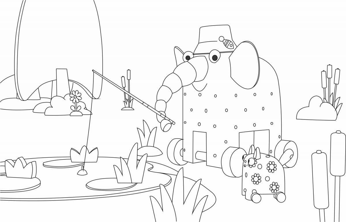 Colorful wooden cartoon coloring book