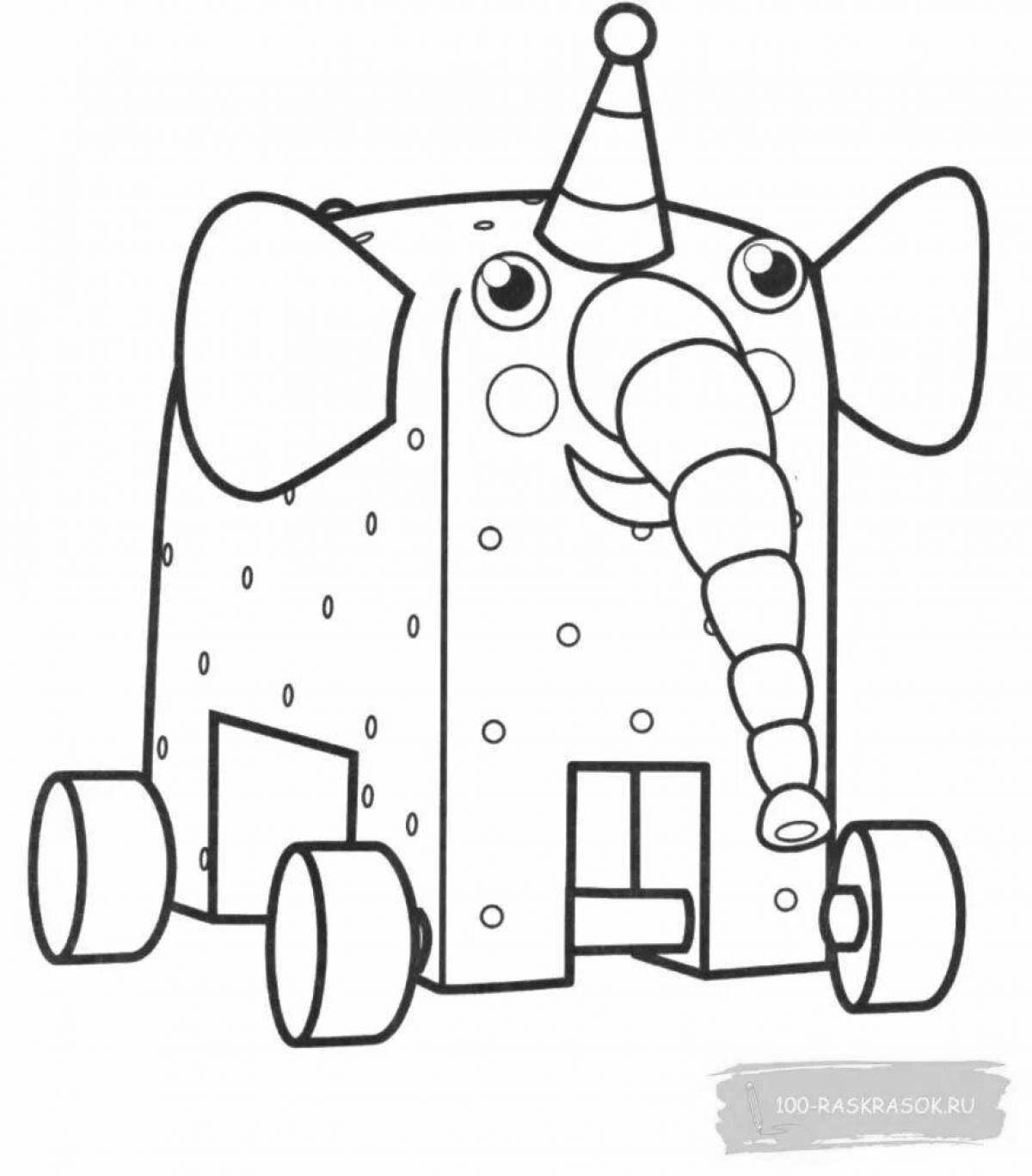 Bright wooden cartoon coloring book