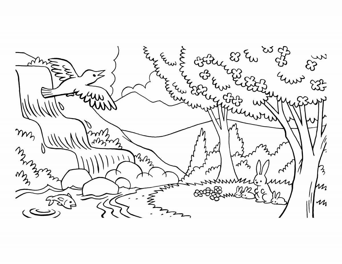 Coloring pages with local scenery