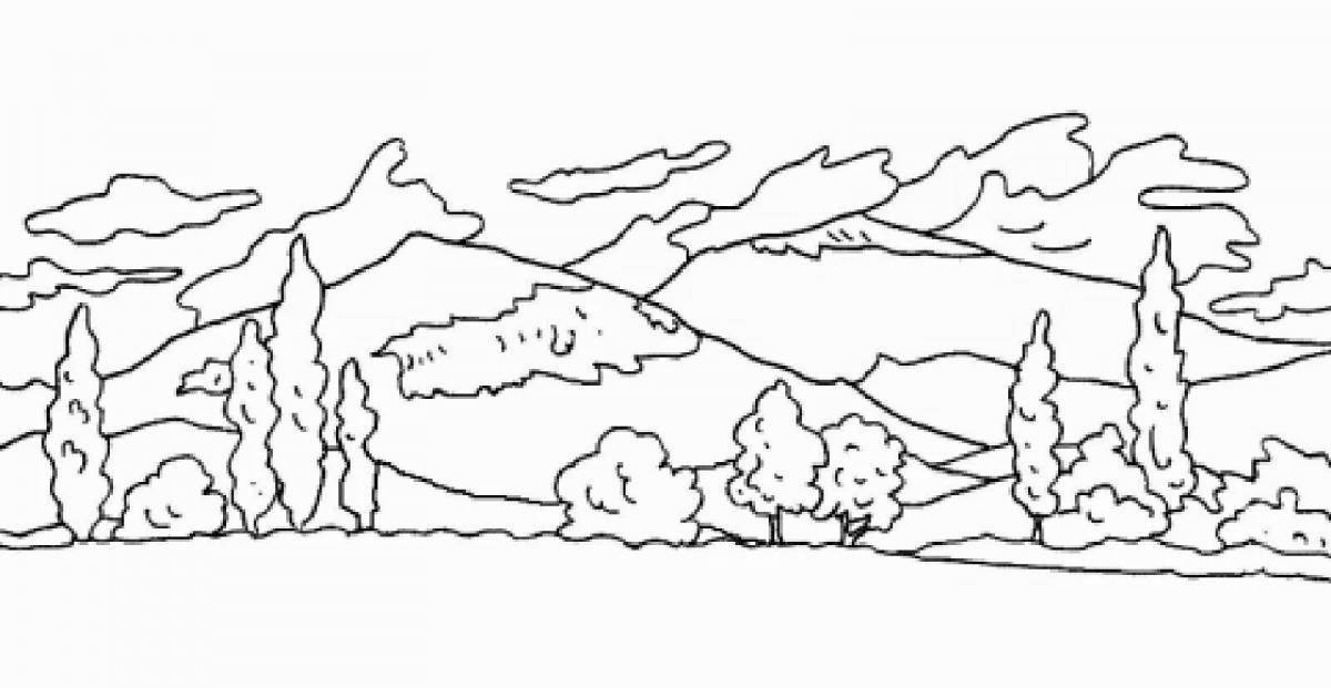 Great native scenery coloring book