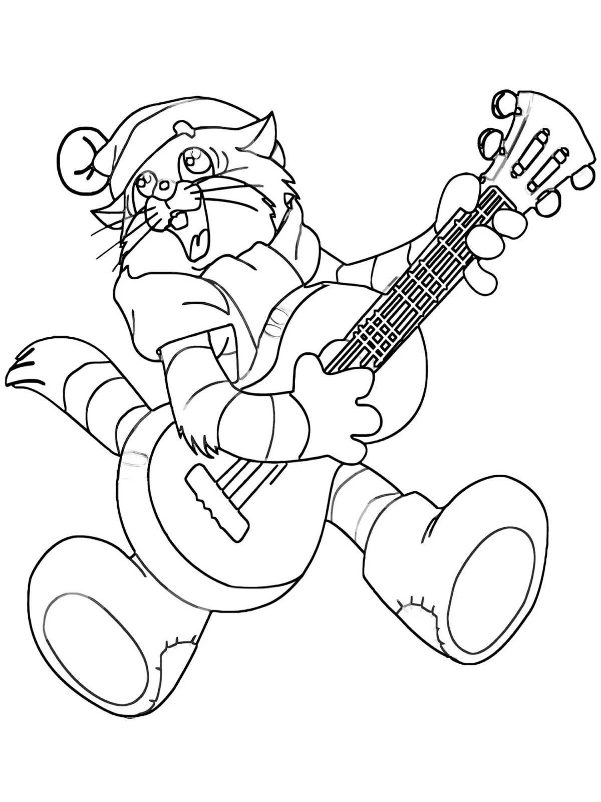Coloring page mischievous prostokvashinsky cat