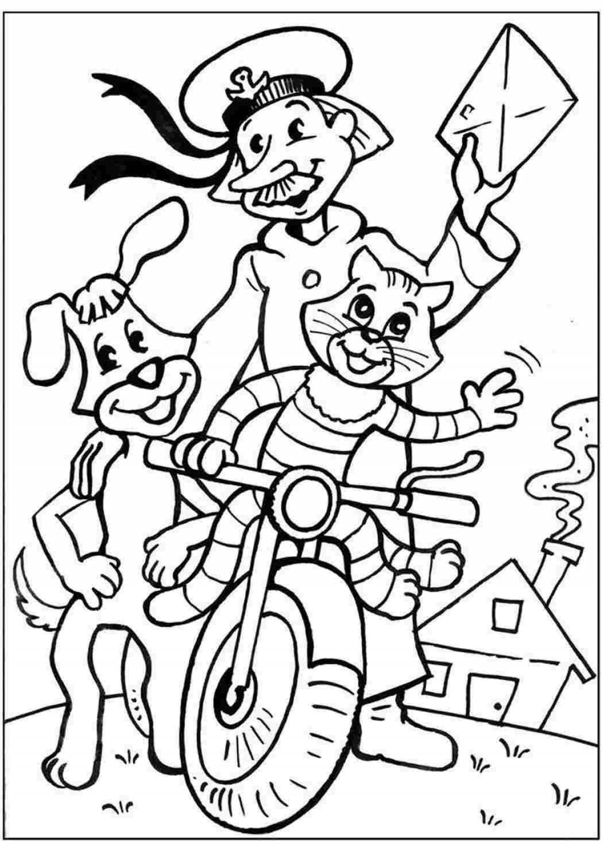 Coloring book cheerful prostokvashinsky cat