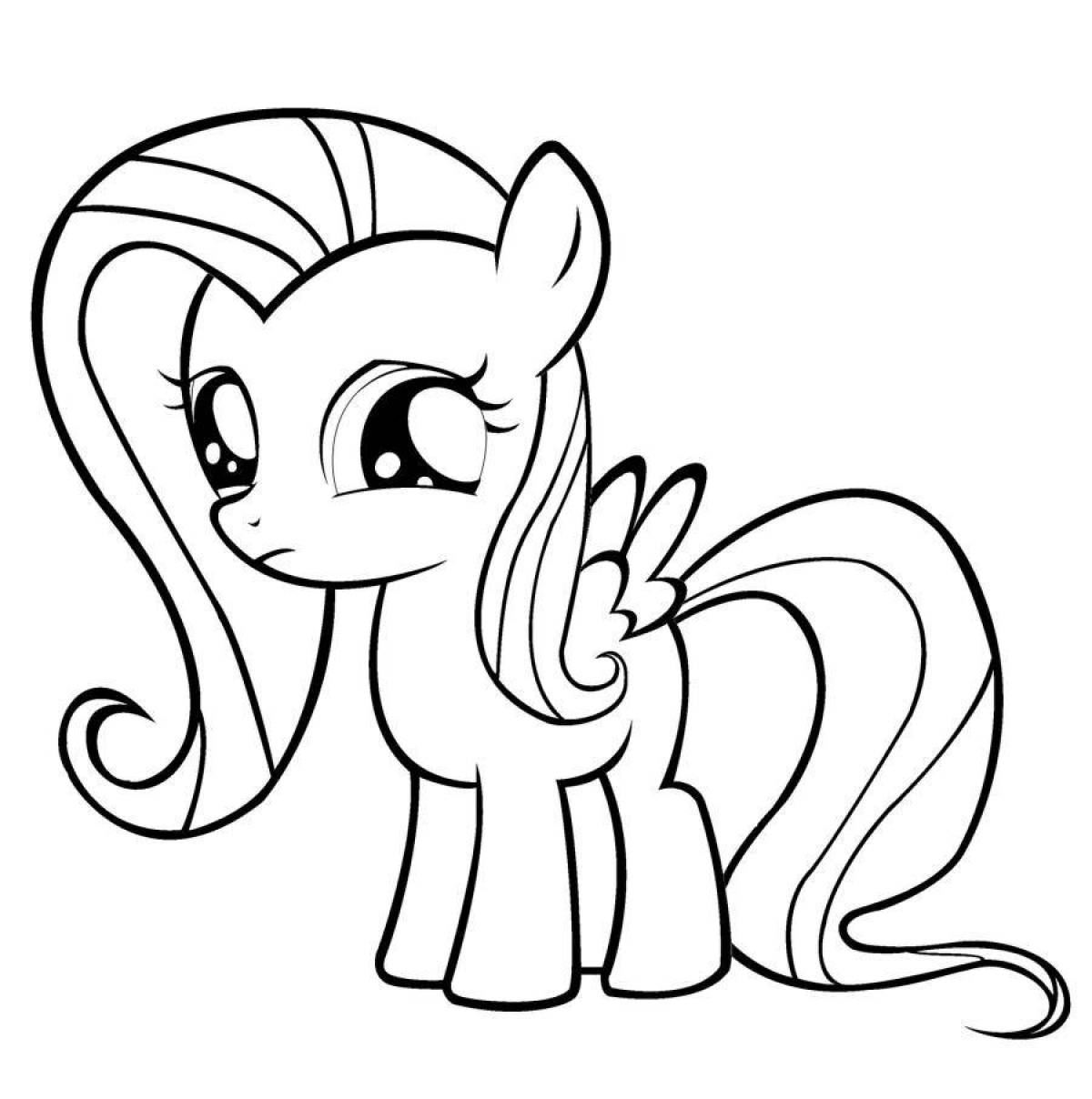 Glowing pony coloring page