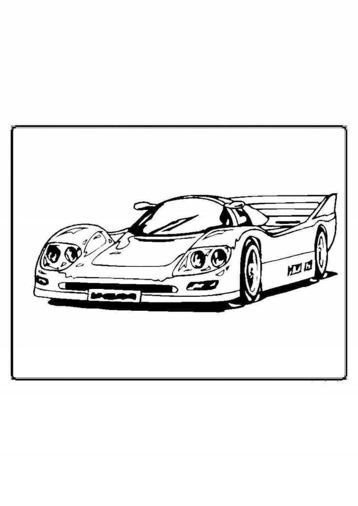 Colorful sports car coloring page