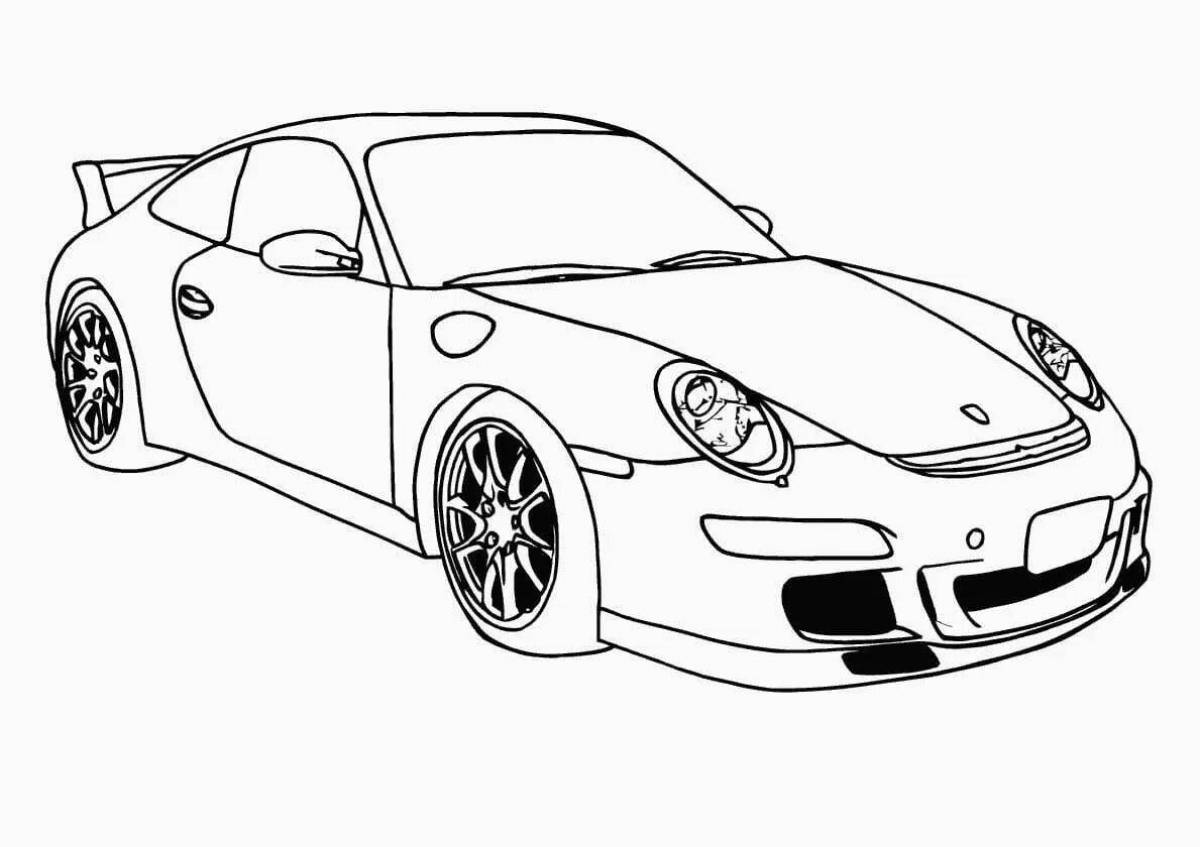 Luxury sports car coloring page