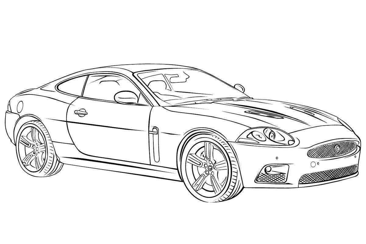 Coloring page of a fashionable sports car