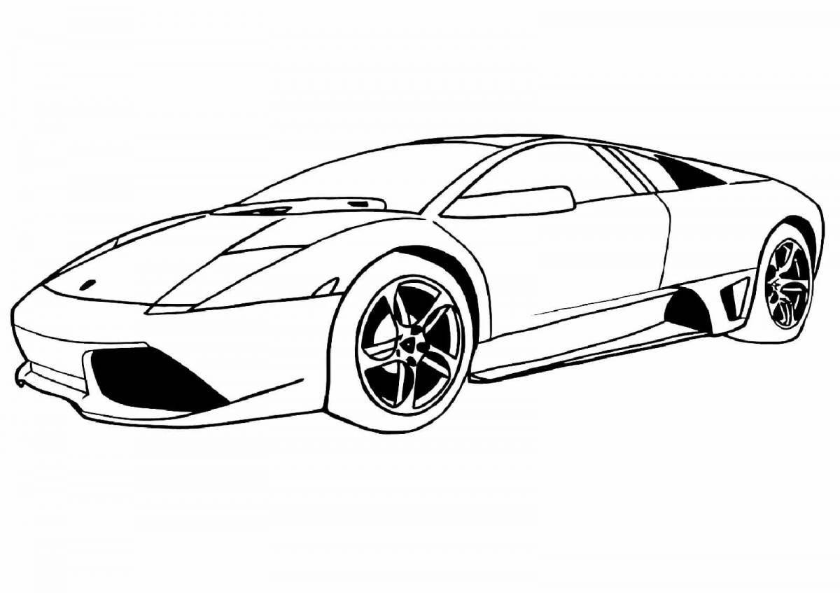 Coloring page of a powerful sports car