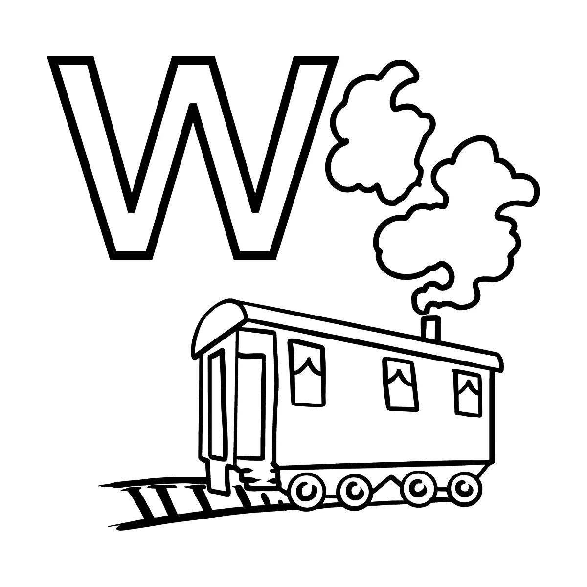 Exciting w coloring page