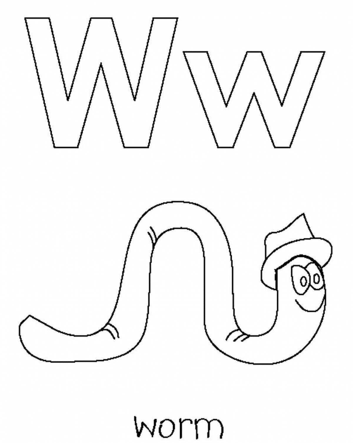 Coloring page adorable letter w