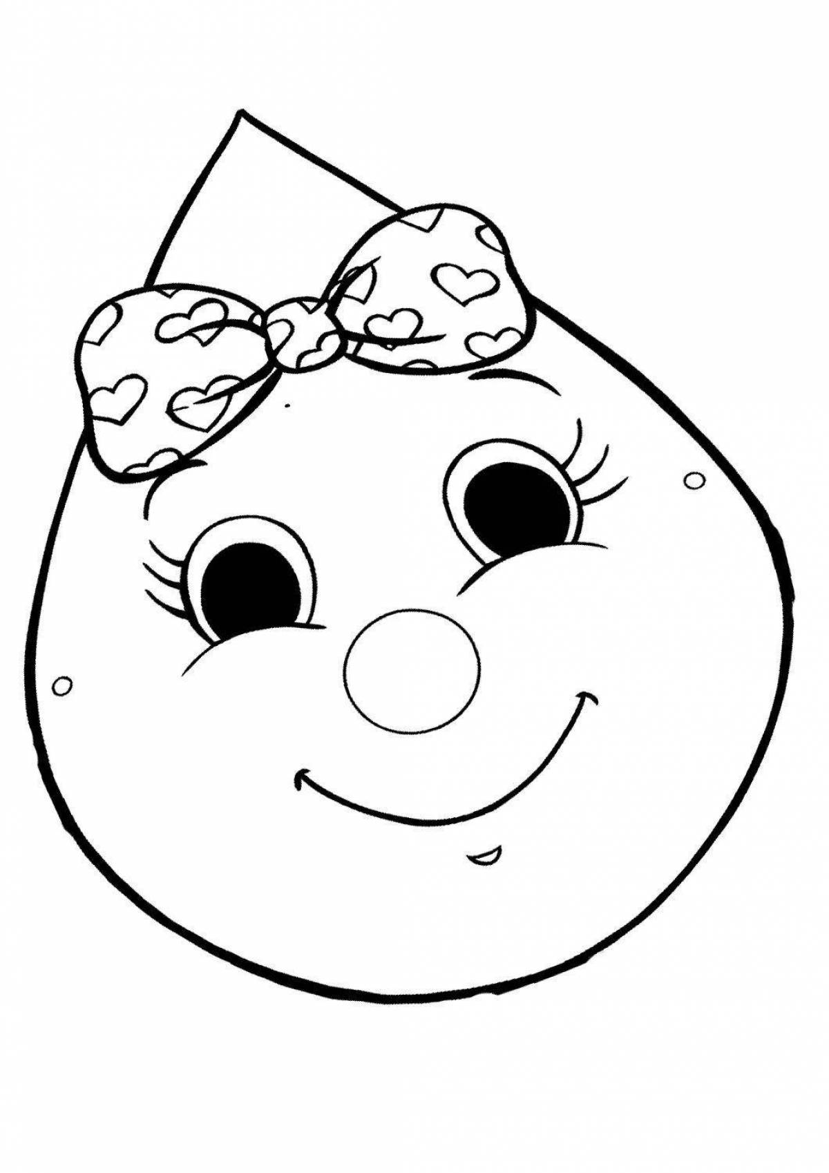 Coloring book foggy green water drop