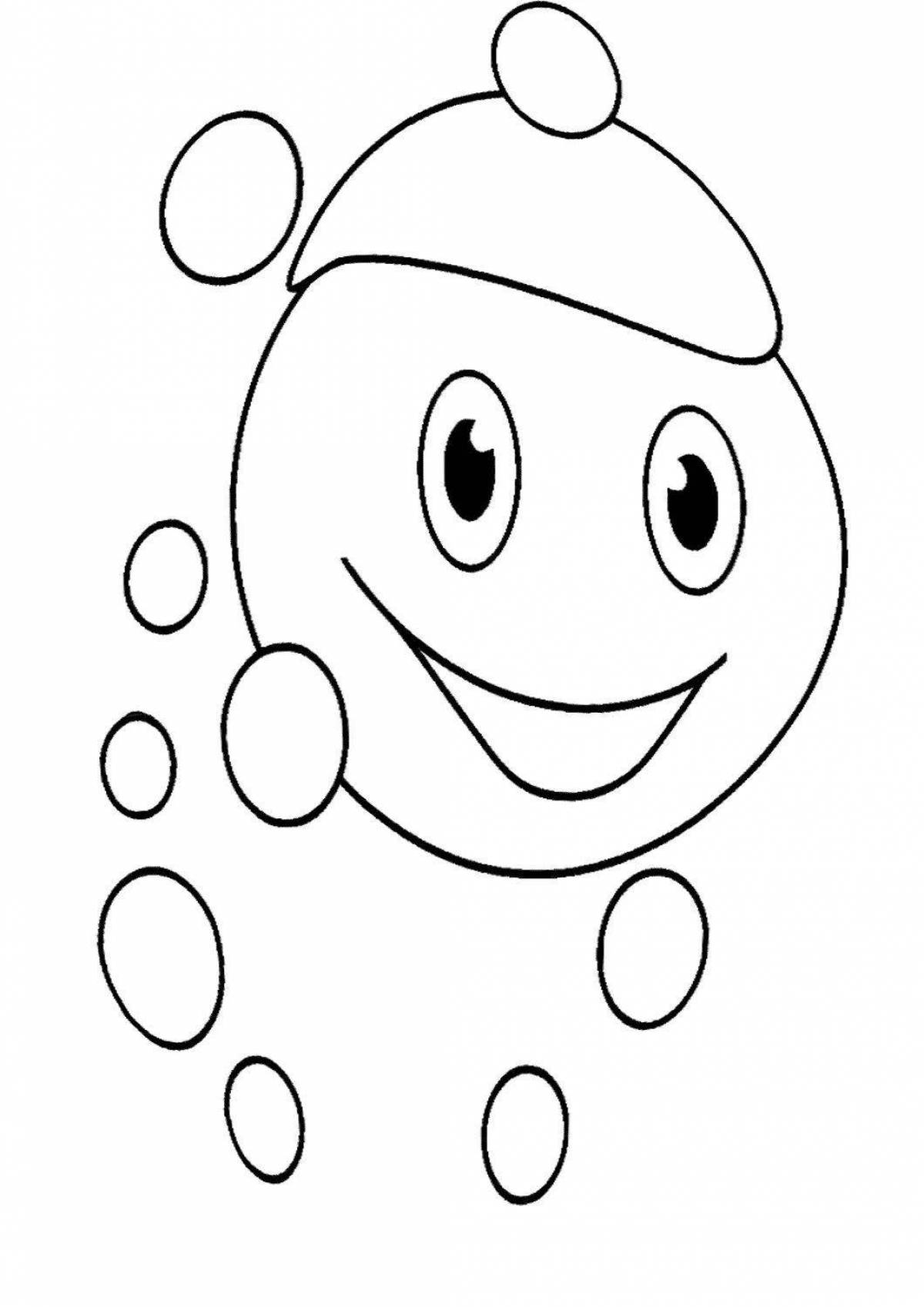 Coloring page foggy orange water drop
