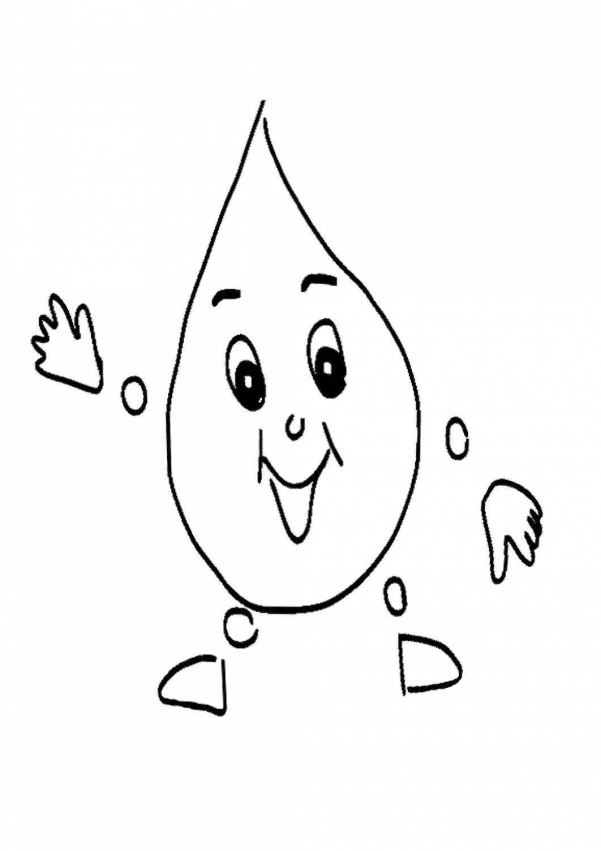 Crystal water drop coloring page