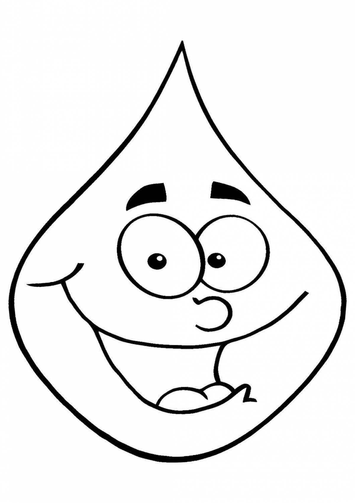 Colouring splashing water drops