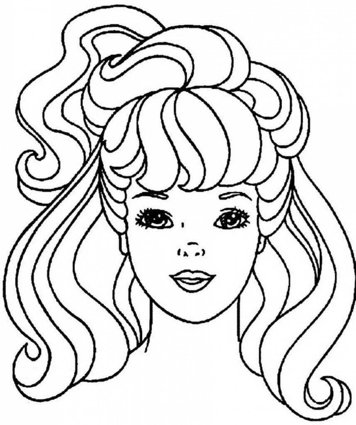 Coloring fairy head doll