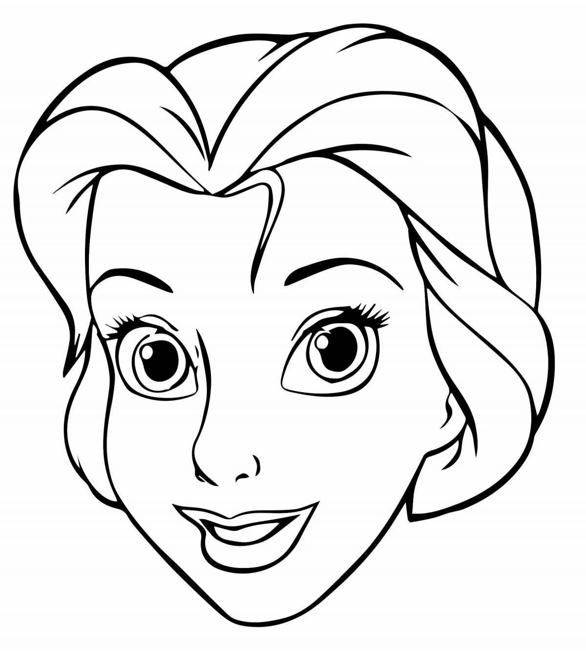 Inspirational doll head coloring page