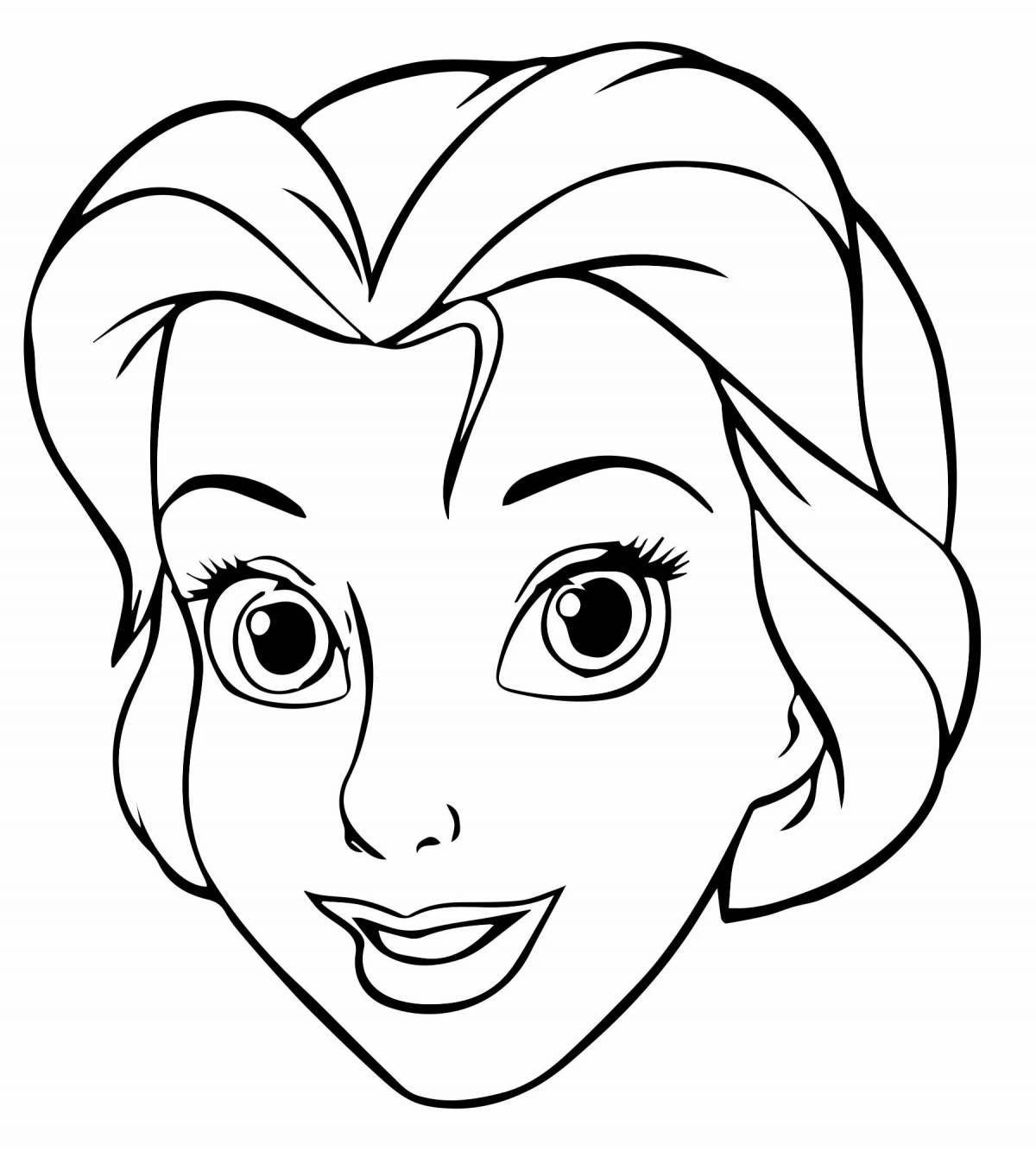 Inspirational doll head coloring page