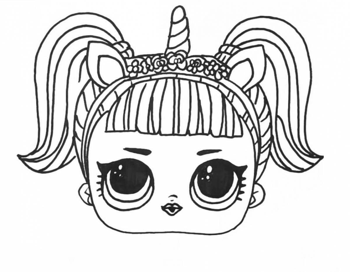 Coloring mystical doll head