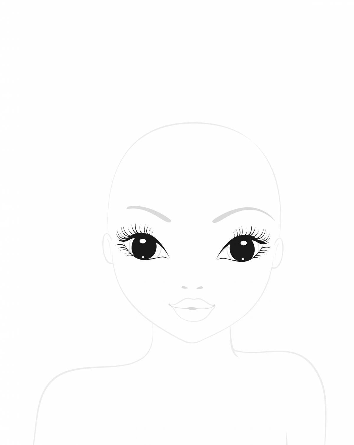 Coloring doll head