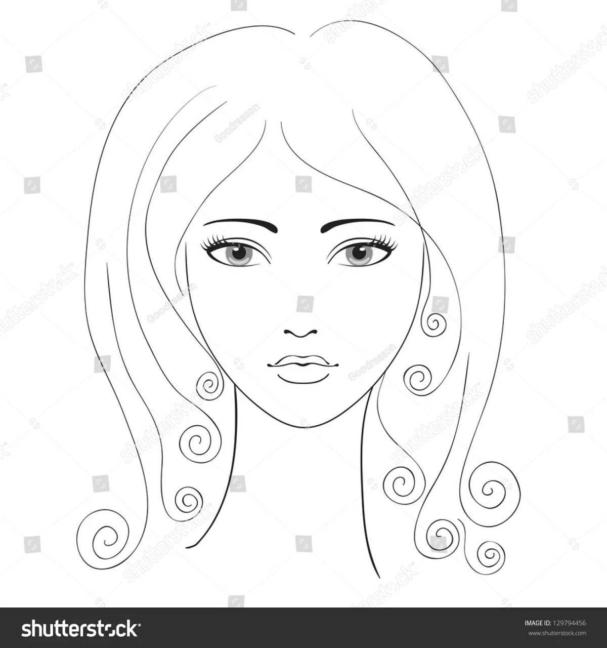 Amazing doll head coloring page