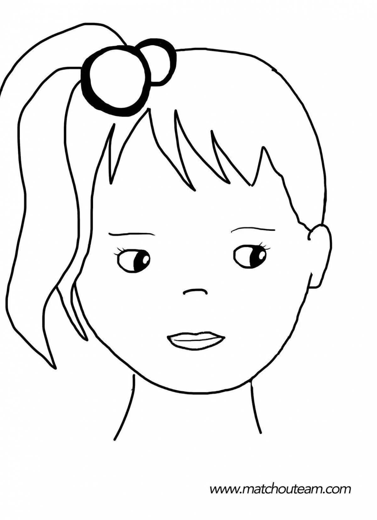Zany doll head coloring page