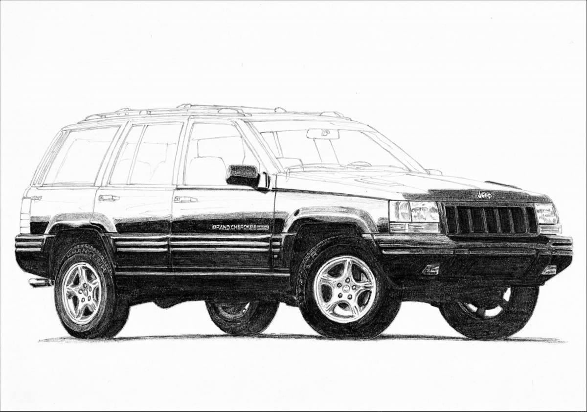 Bright grand cherokee coloring page