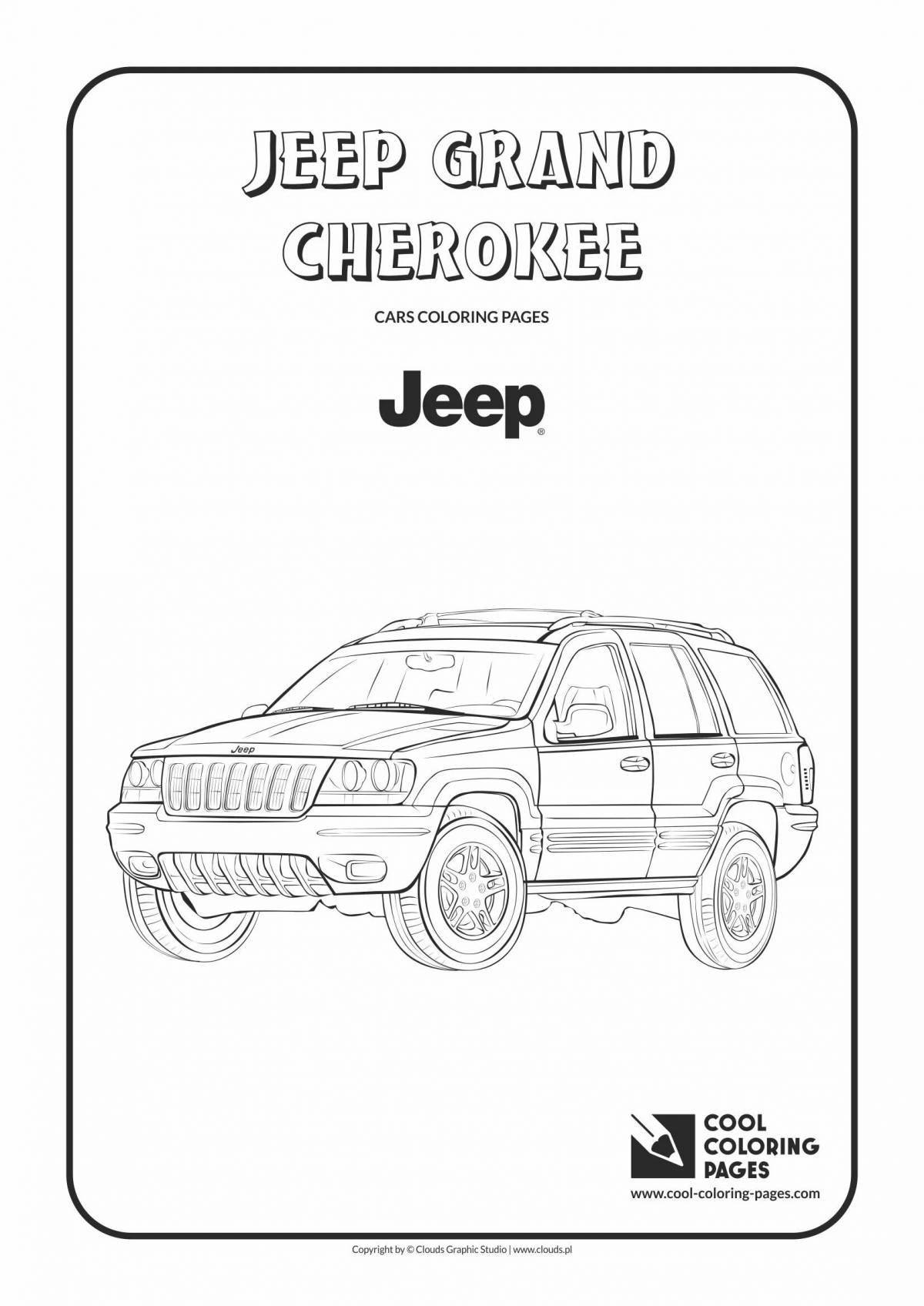 Luxury grand cherokee coloring page