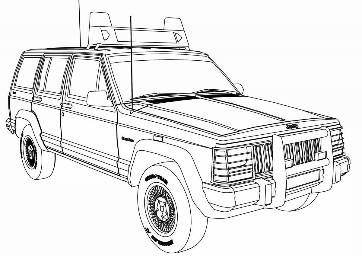 Famous grand cherokee coloring page