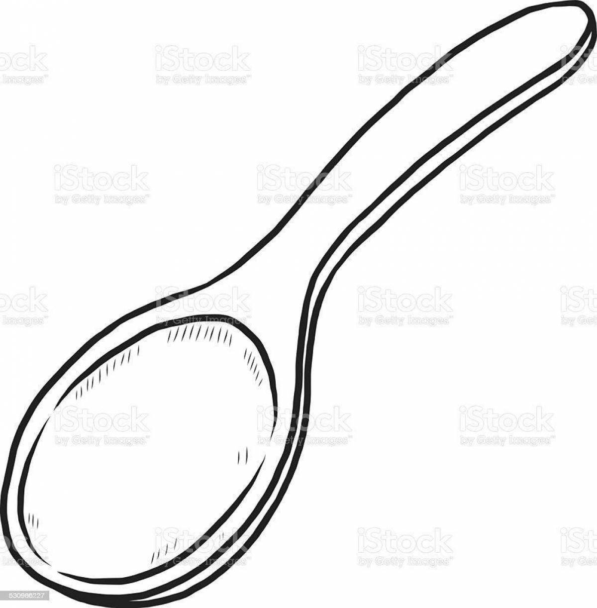 Festive Painted Spoon Coloring Page