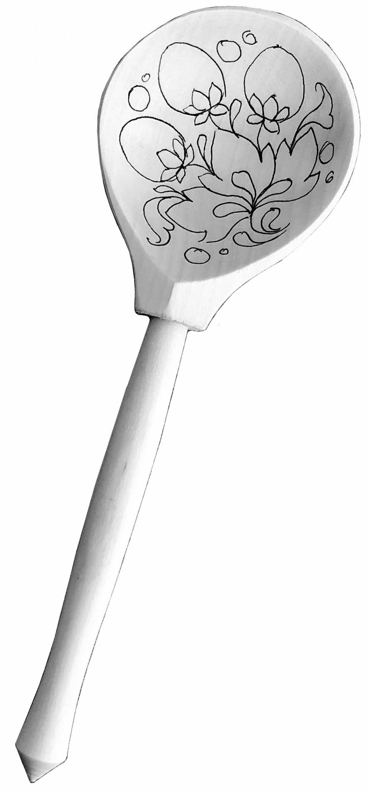 Shiny Painted Spoon Coloring Page
