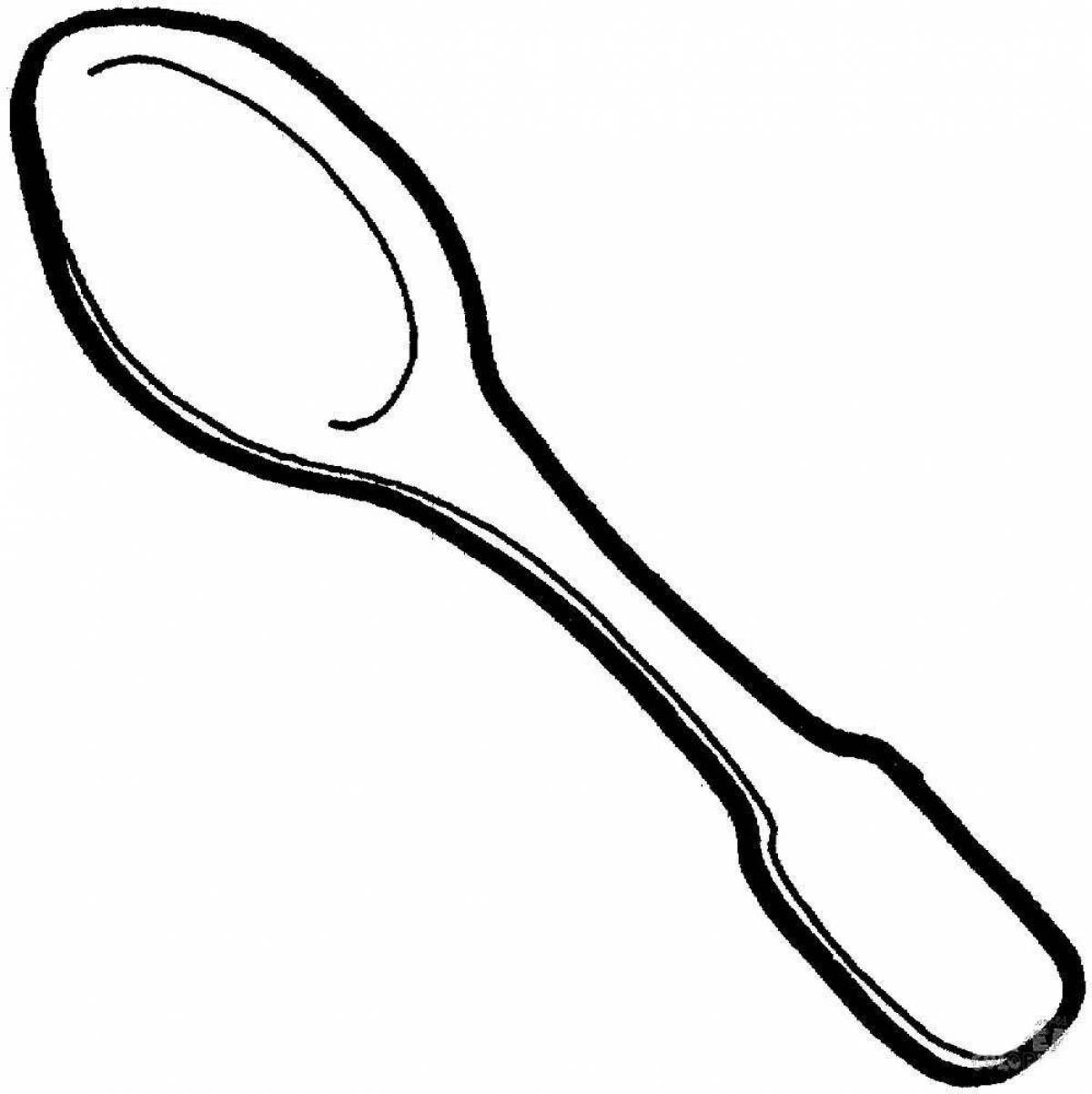 Coloring book gorgeous painted spoon