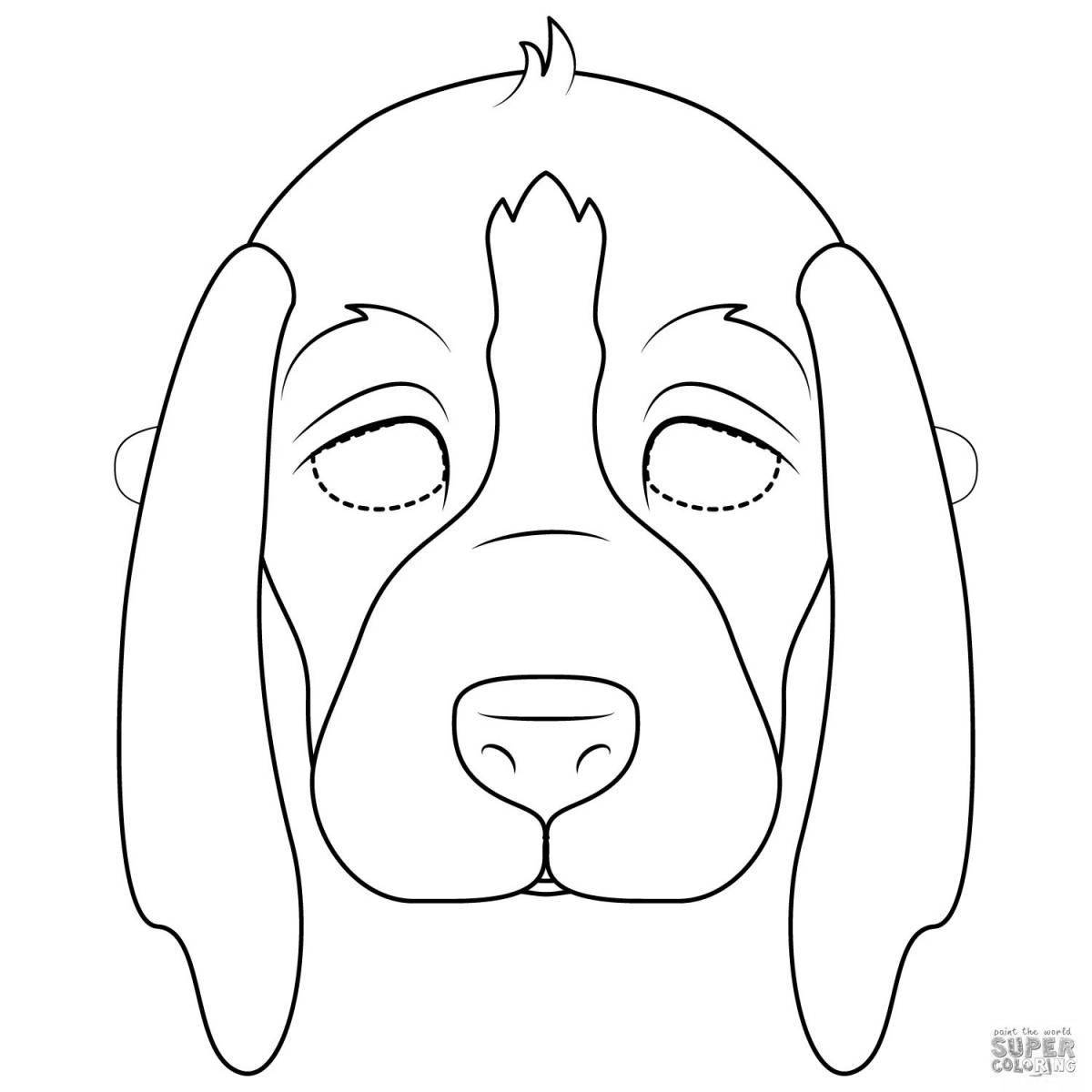 Cute dog face coloring page