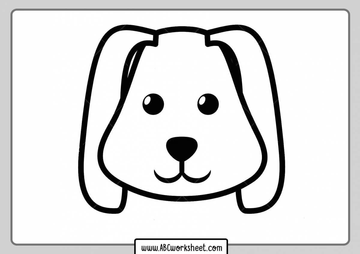 Adorable dog face coloring page