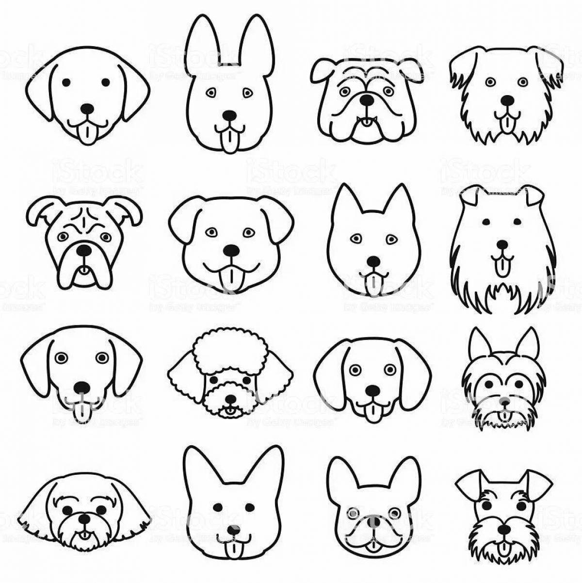 Coloring page dazzling dog face