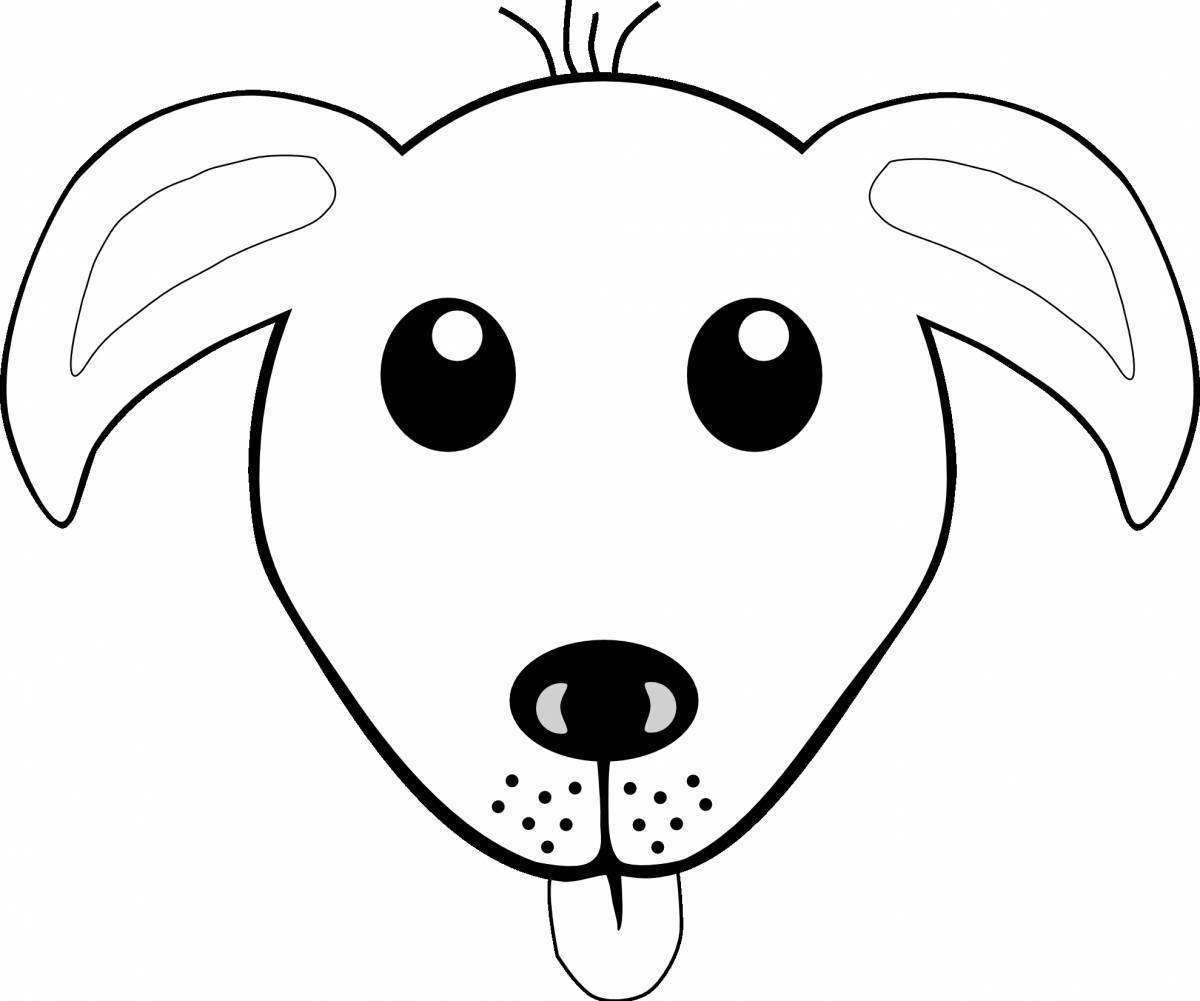 Coloring page shiny dog ​​face