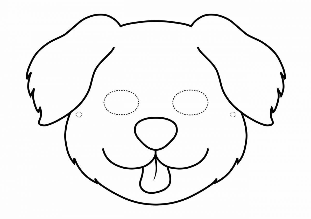 Coloring page glittering dog face