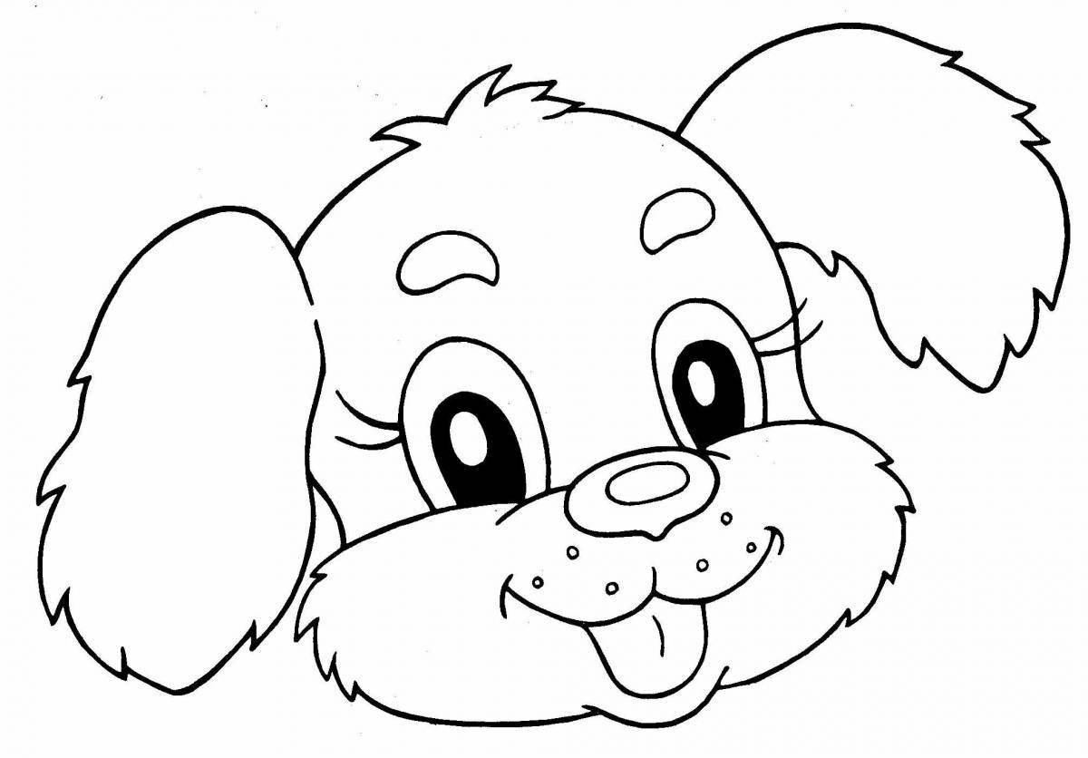 Attractive dog face coloring book